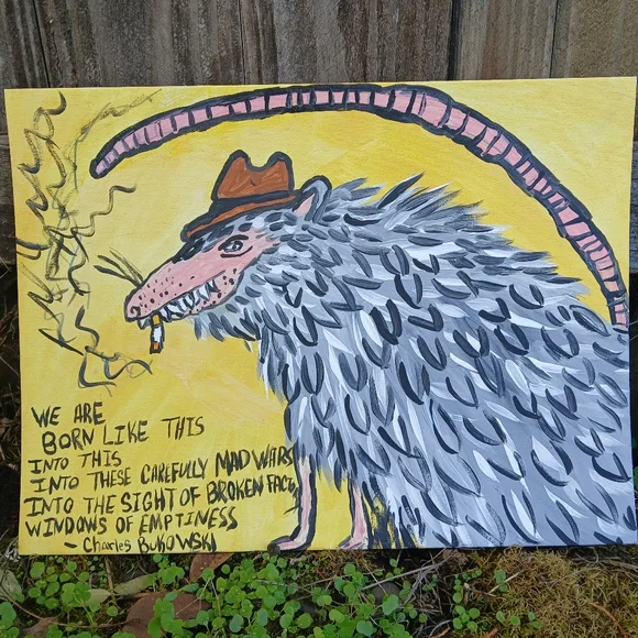 Possum With Bukowski Quote - Picture 9 of 12